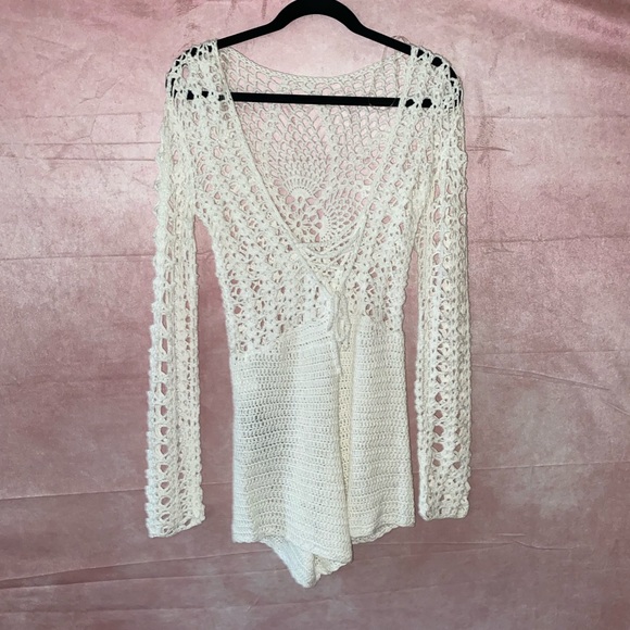All white crochet romper - Picture 3 of 3